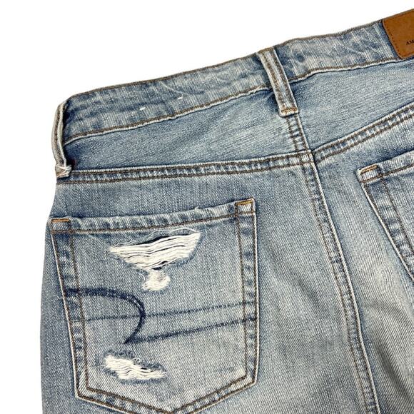 American Eagle Jean Skirt Hi-Rise Festival Mini Light Wash Denim Lace Women's 0 - Picture 9 of 12